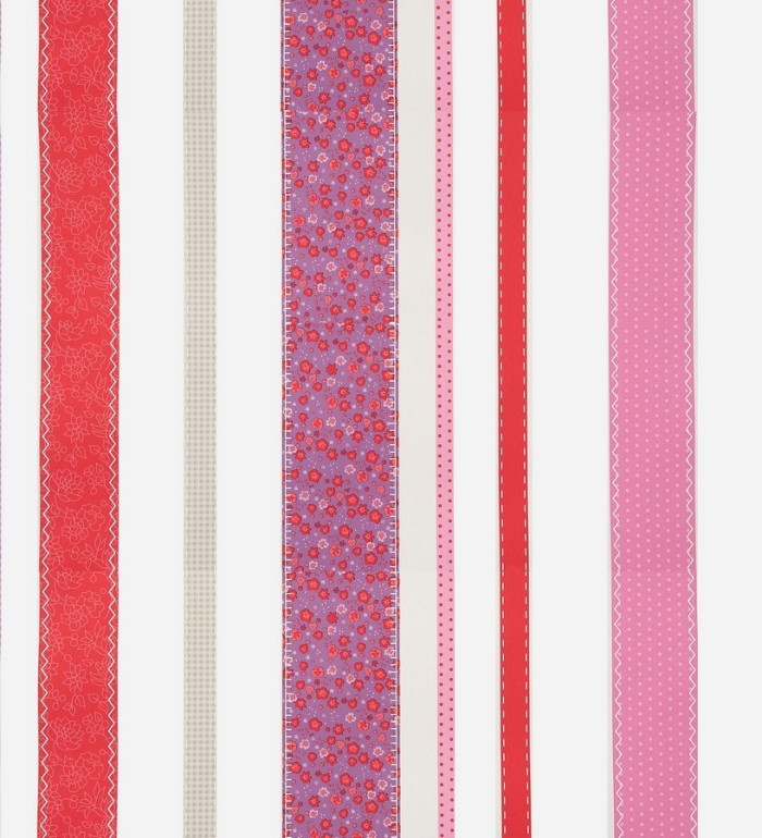 Papel pintado rayas estampadas patchwork - Raya Flowering 340967