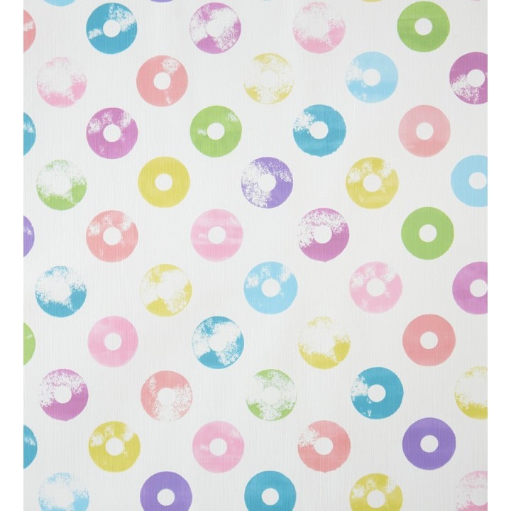 Papel pintado diseño Pop Up discos Shabby Chic multicolor - Popdisk 341374
