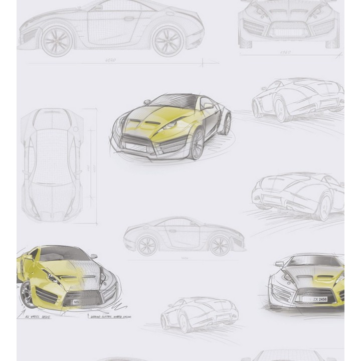 Papel pintado bocetos de coches tuning - Sketches 341779