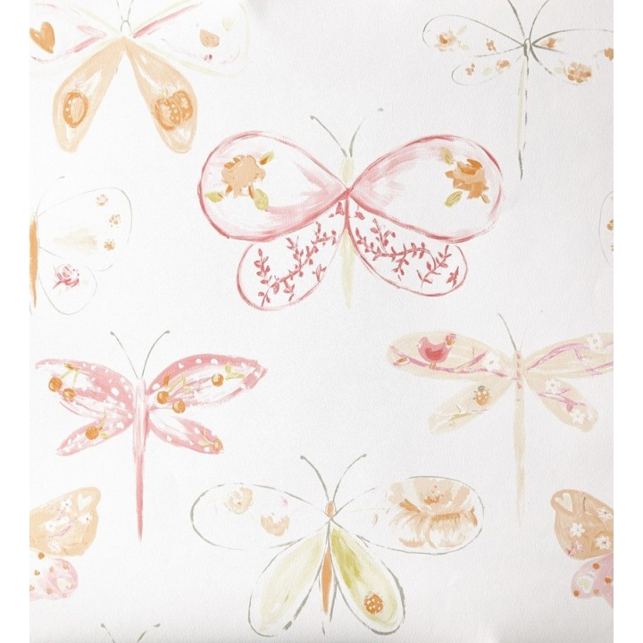Papel pintado libélulas y mariposas dibujadas - Libelflies 342100
