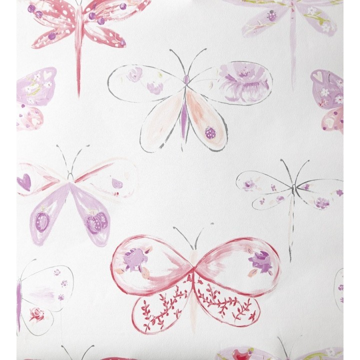 Papel pintado libélulas y mariposas dibujadas - Libelflies 342102