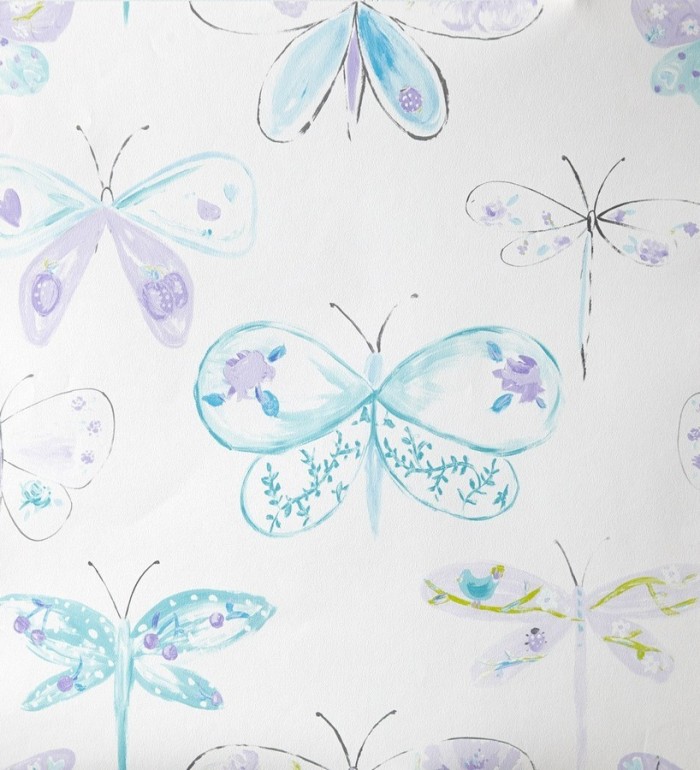 Papel pintado libélulas y mariposas dibujadas - Libelflies 342103