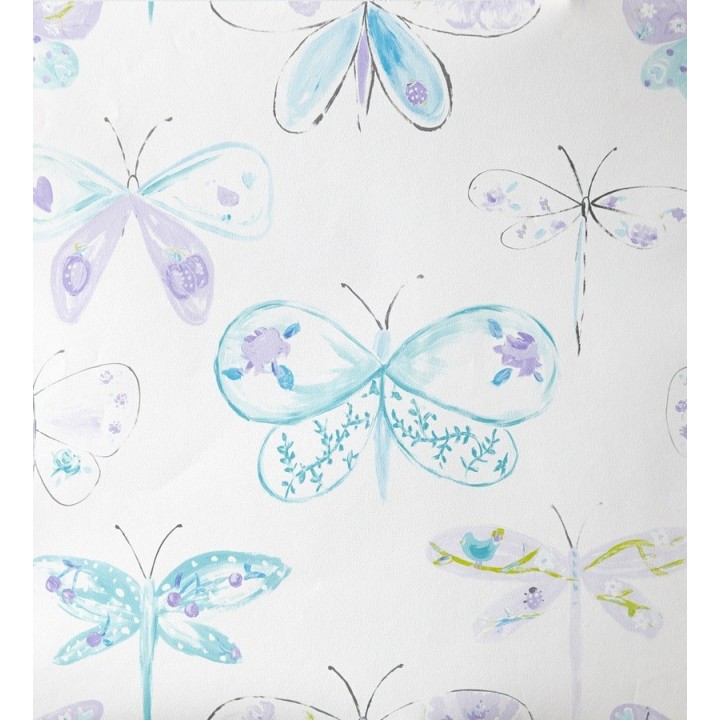 Papel pintado libélulas y mariposas dibujadas - Libelflies 342103