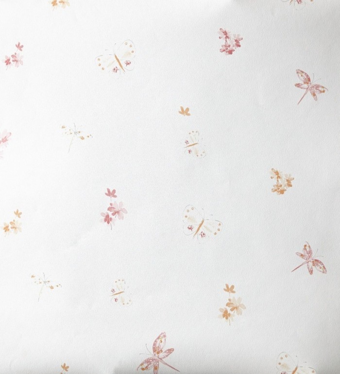 Papel pintado mariposas y libélulas con flores - Small Libelflies 342104