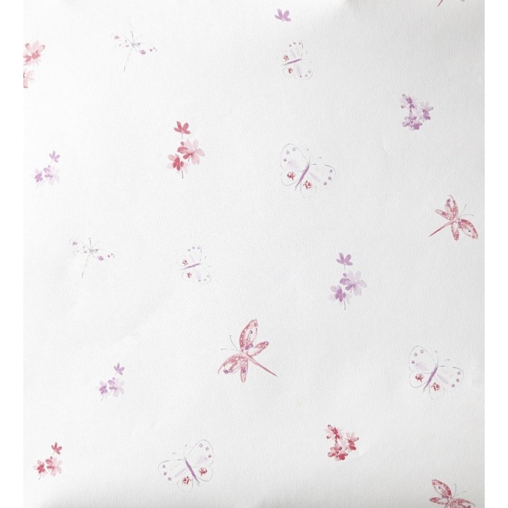 Papel pintado mariposas y libélulas con flores - Small Libelflies 342106