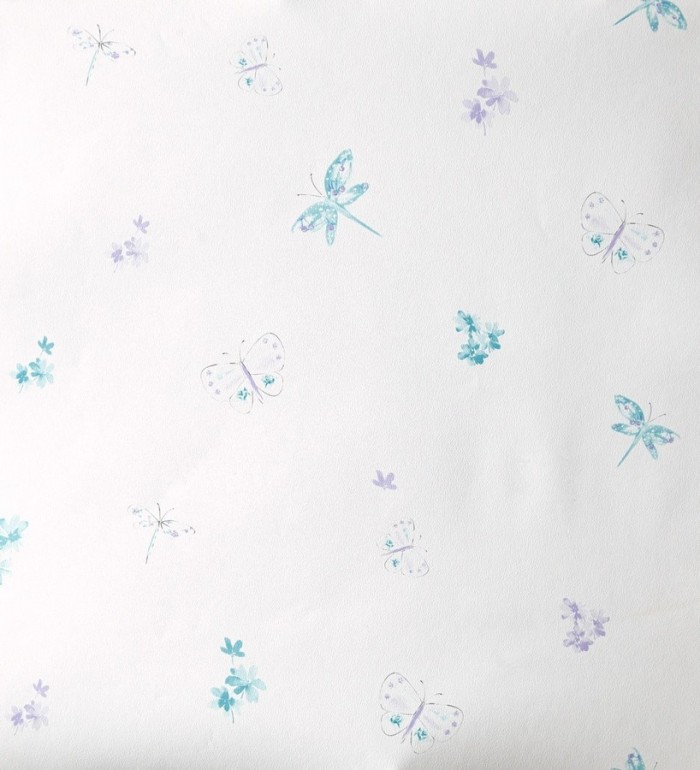 Papel pintado mariposas y libélulas con flores - Small Libelflies 342107