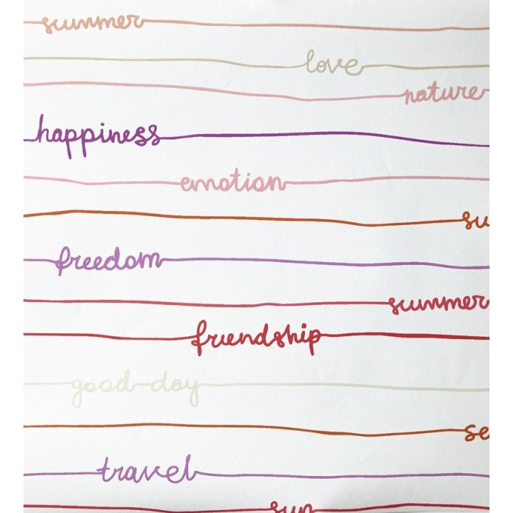 Papel pintado palabras escritas a mano con rayas horizontales - Raya Girol 342116