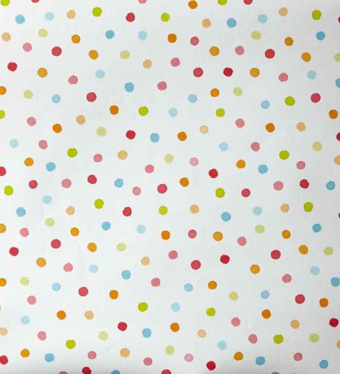 Papel pintado lunares infantiles multicolor - Girol 342119