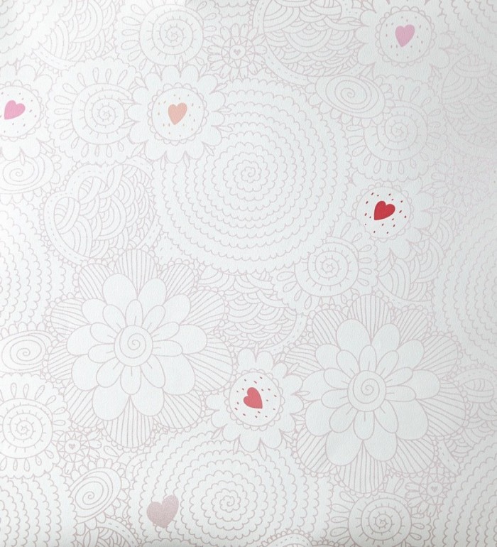 Papel pintado flores de mandalas y corazones - Jolie Flowers 342121