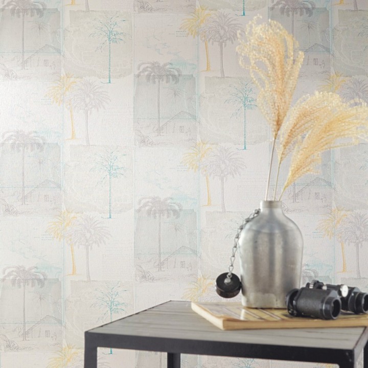 Papel pintado collage páginas con aldeas coloniales - Makonde 342185