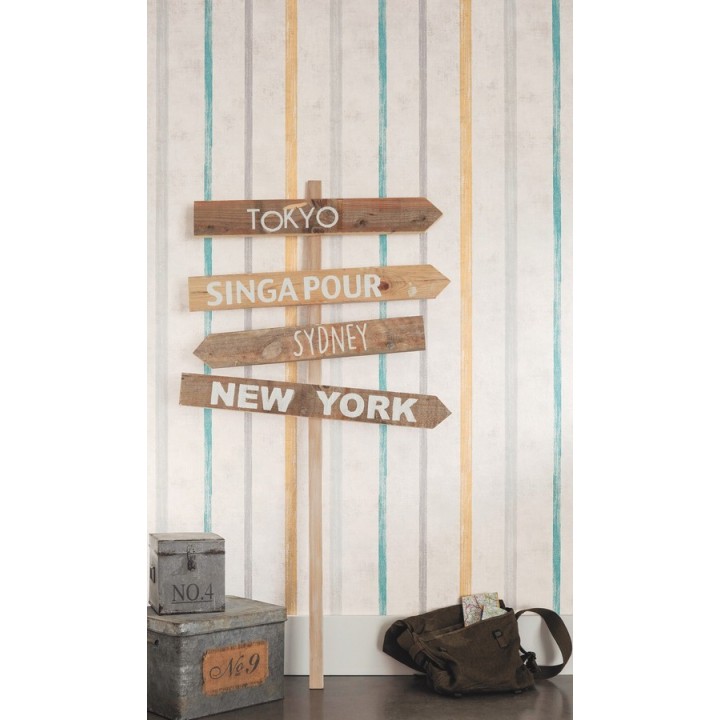 Papel pintado rayas modernas de acuarela - Raya Makonde 342194