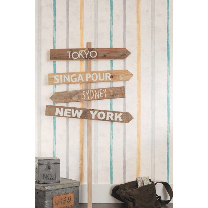 Papel pintado rayas modernas de acuarela - Raya Makonde 342194