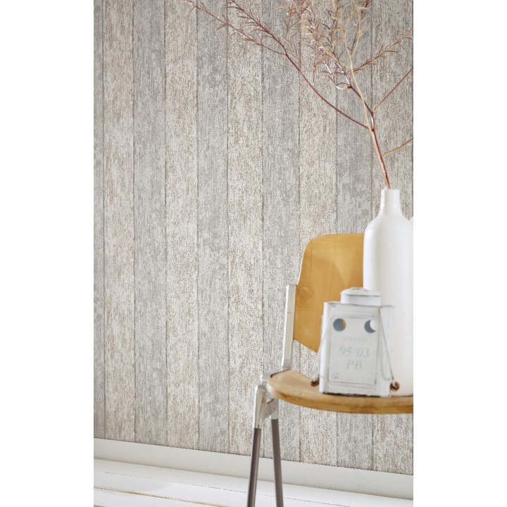 Papel pintado madera rústica Shabby Chic - Bassa 342411