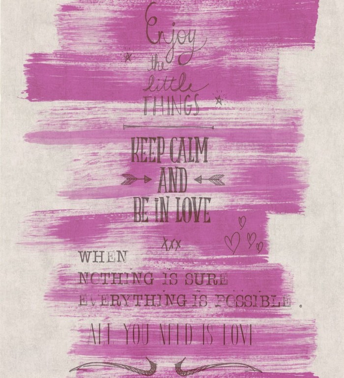 Papel pintado mensajes positivos vintage - Bering 342477