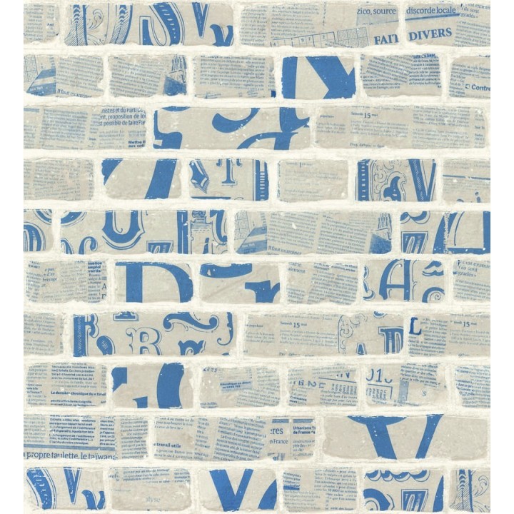 Papel pintado letras y recortes en muro de ladrillo - Linotype 342491