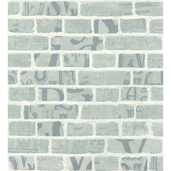 Papel pintado letras y recortes en muro de ladrillo - Linotype 342492