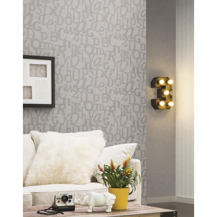 Papel pintado letras grandes modernas - Rockwell 342494