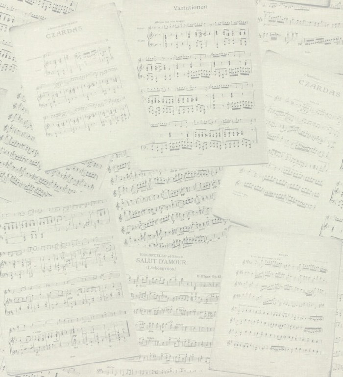 Papel pintado partituras de música vintage - Anette 342500