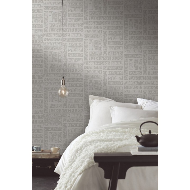 Papel pintado palabras de ciudades horizontal y vertical - Pertua 342518