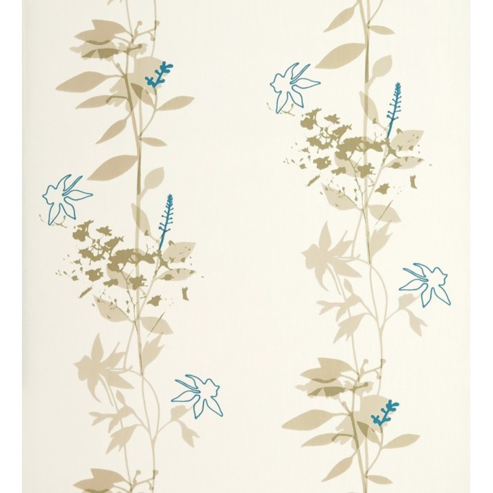 Papel pintado con hojas dibujando líneas verticales - Cirenia 421537