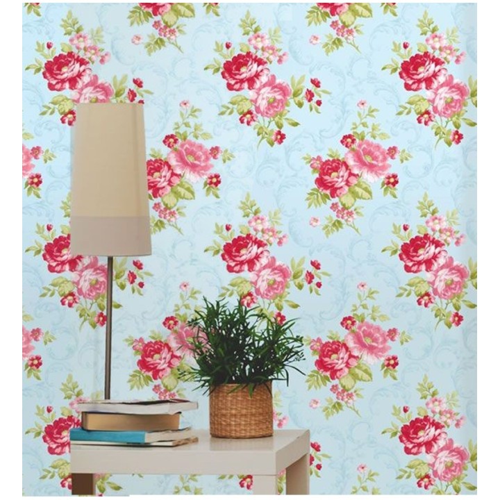Papel pintado inglés con flores grandes románticas - Lolita 421558