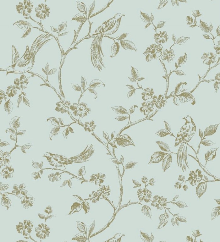 Papel pintado flores y pájaros vintage - Idalia 421578