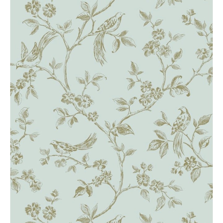 Papel pintado flores y pájaros vintage - Idalia 421578