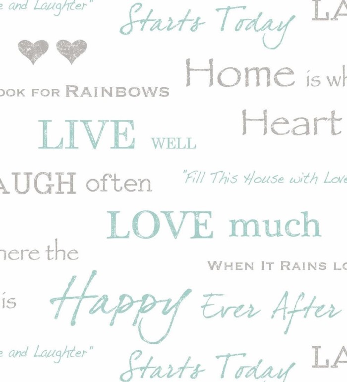 Papel pintado juvenil con palabras positivas - Home Treasures 421579