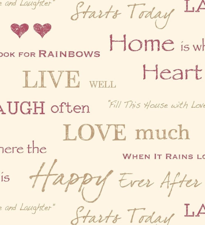 Papel pintado juvenil con palabras positivas - Home Treasures 421580