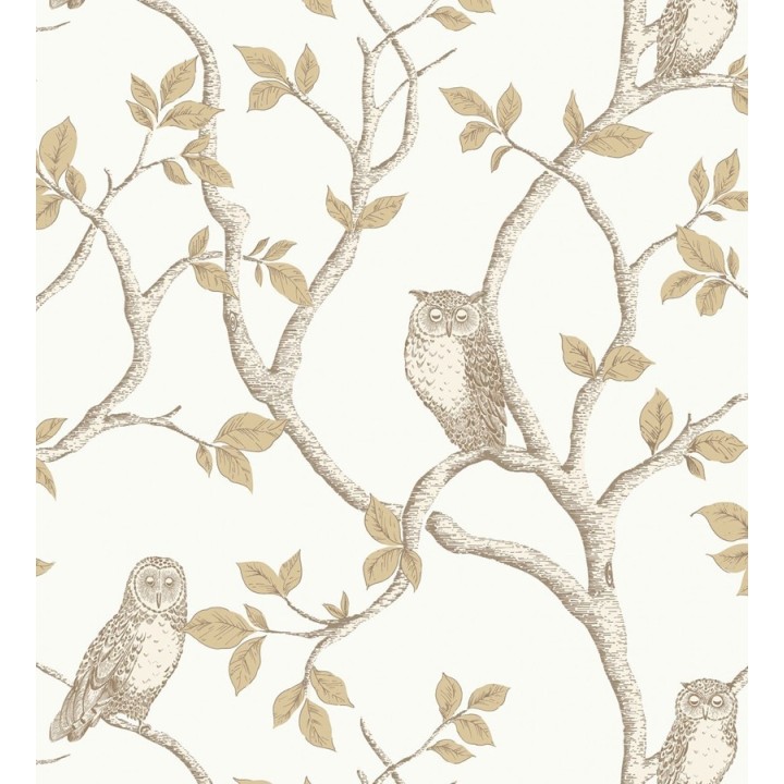 Papel pintado de búhos y árboles nórdicos - Sleepy Owls 421582