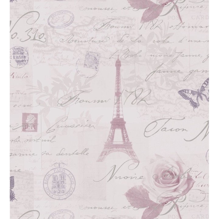 Papel pintado vintage con cartas y mariposas en París - París Vintage 421595