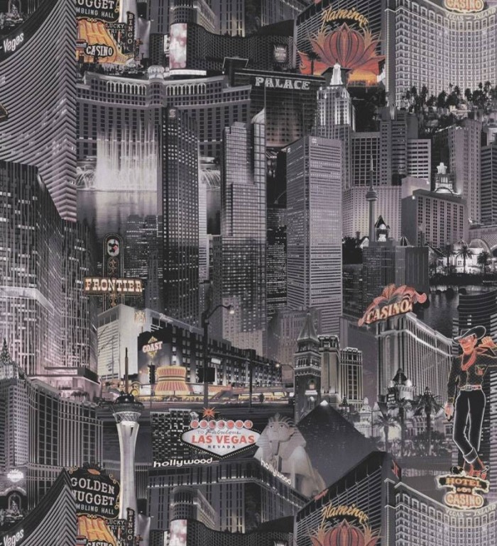 Papel pintado de hoteles y casinos en las Vegas negro y blanco - Hotel Casino 421598
