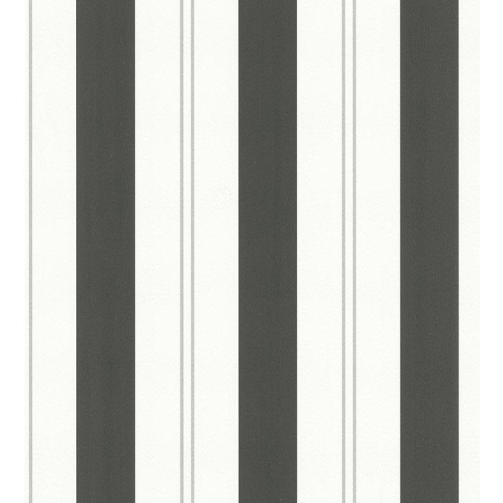 Papel pintado de rayas anchas gris oscuro con raya diplomática - Raya Sivane 421607