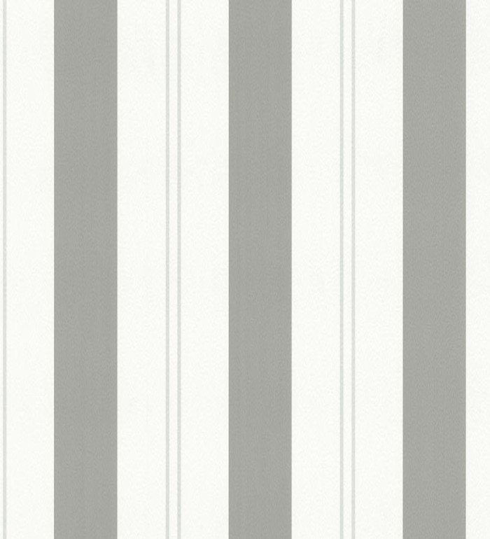 Papel pintado de rayas anchas gris claro con raya diplomática - Raya Sivane 421608