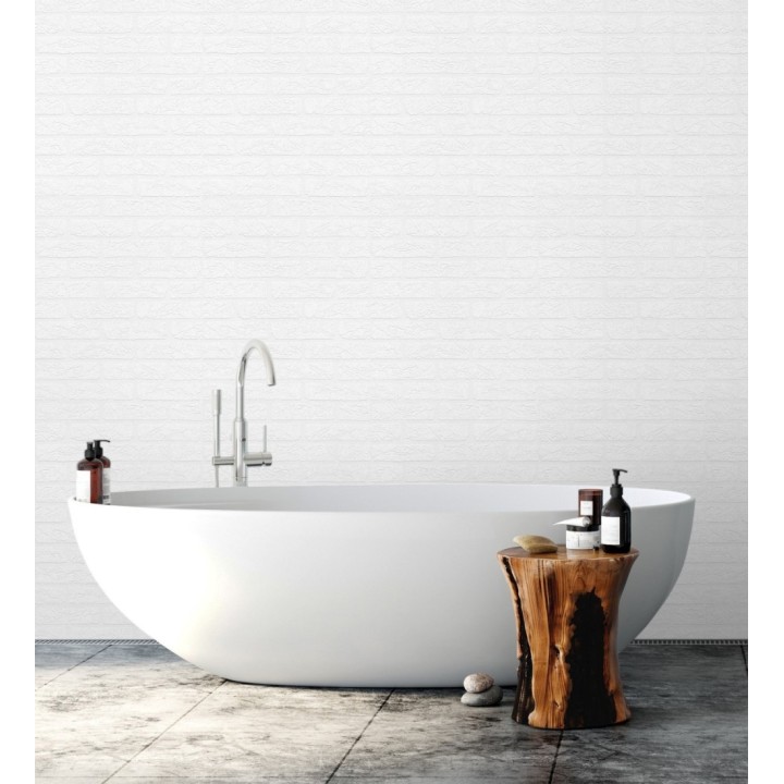 Papel pintado ladrillo blanco vinílico relieve 3d - Capitol Street 421612