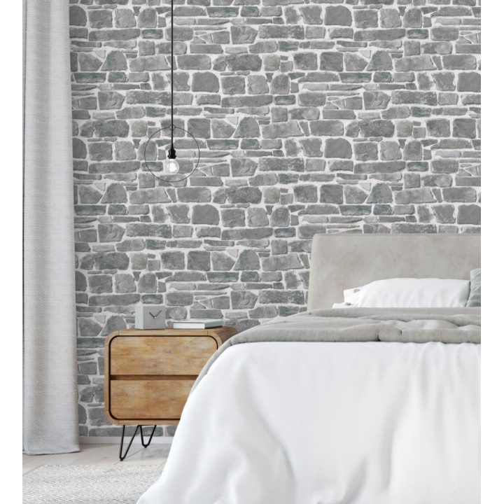 Papel pintado muro de piedra caliza superlavable vinílico - Lawton Street 421623