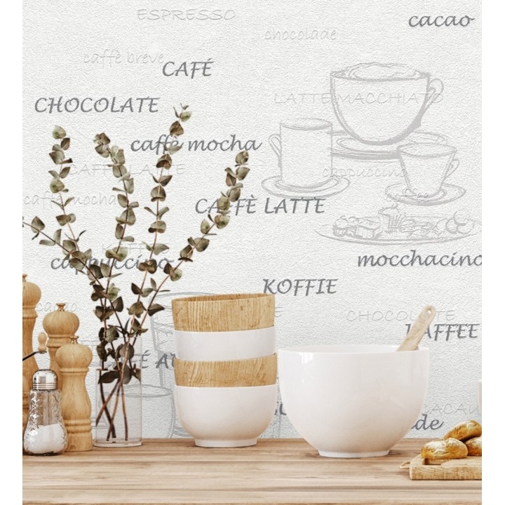 Papel pintado con tazas y tipos de café - Italian Coffee 421638