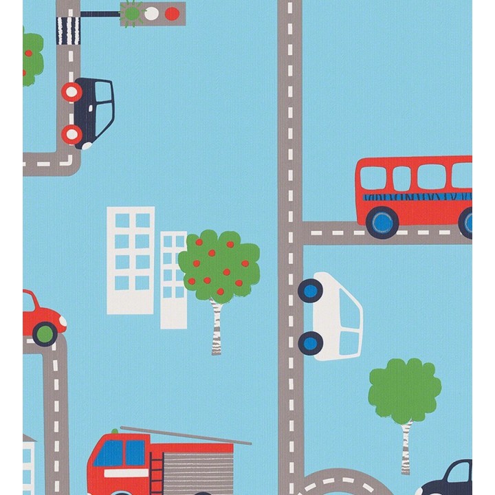 Papel pintado infantil carretera y coches - Streets & Cars 451715