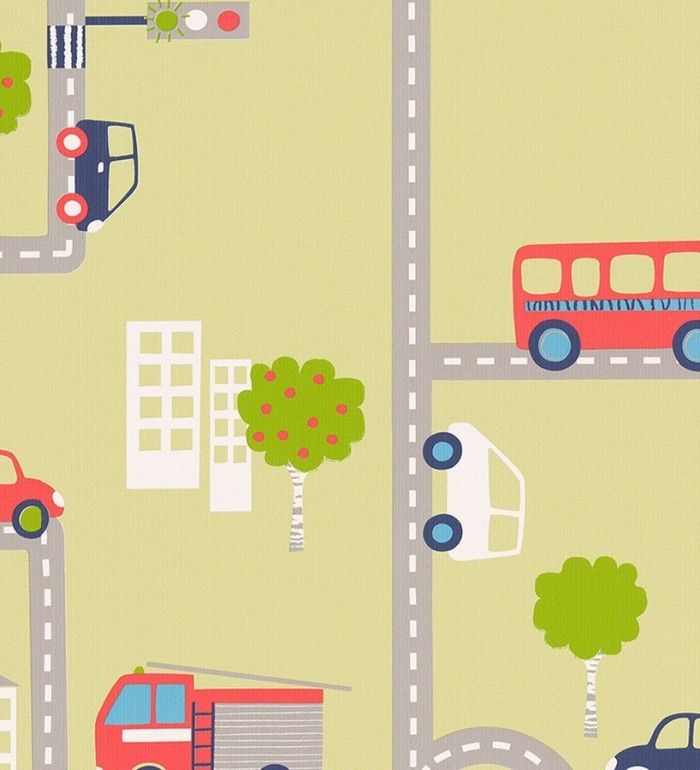 Papel pintado infantil carretera y coches - Streets & Cars 451716