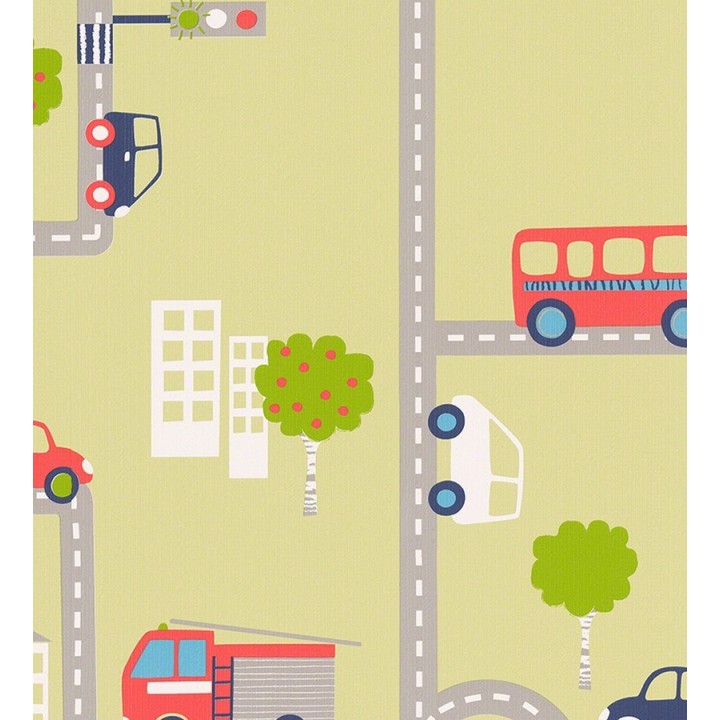 Papel pintado infantil carretera y coches - Streets & Cars 451716