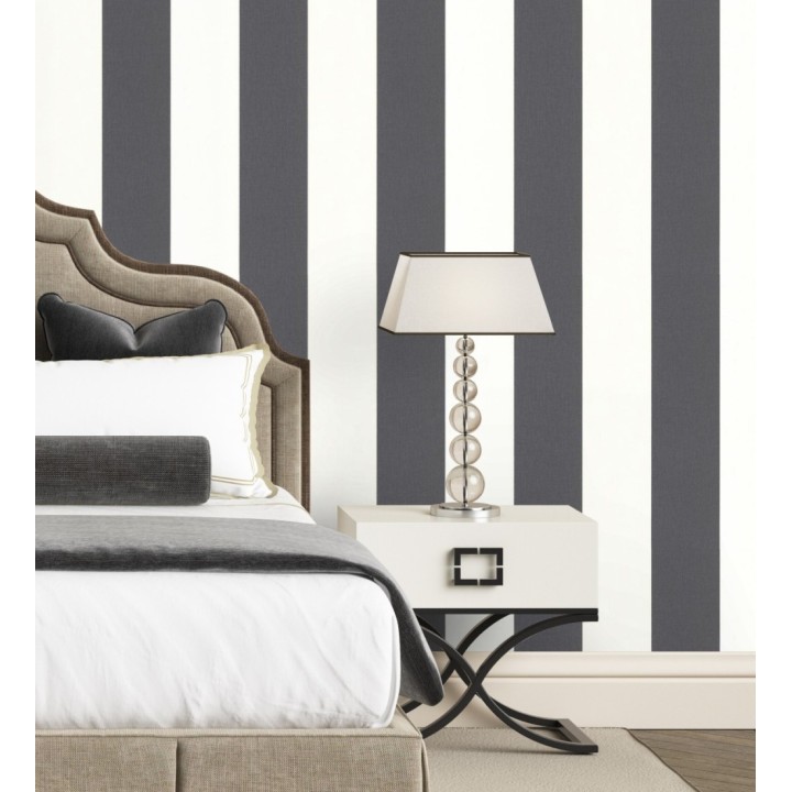 Papel pintado rayas tostado y marrón imitación textil - Raya Connor 451836