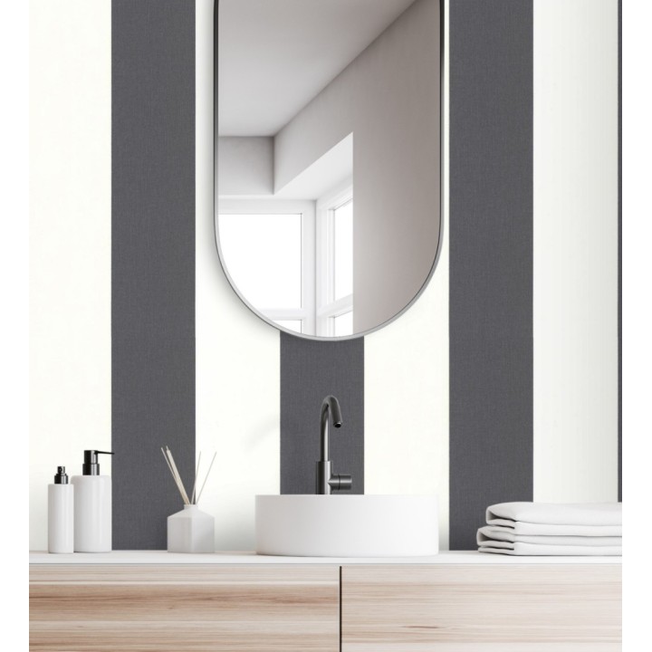 Papel pintado rayas tostado y marrón imitación textil - Raya Connor 451836