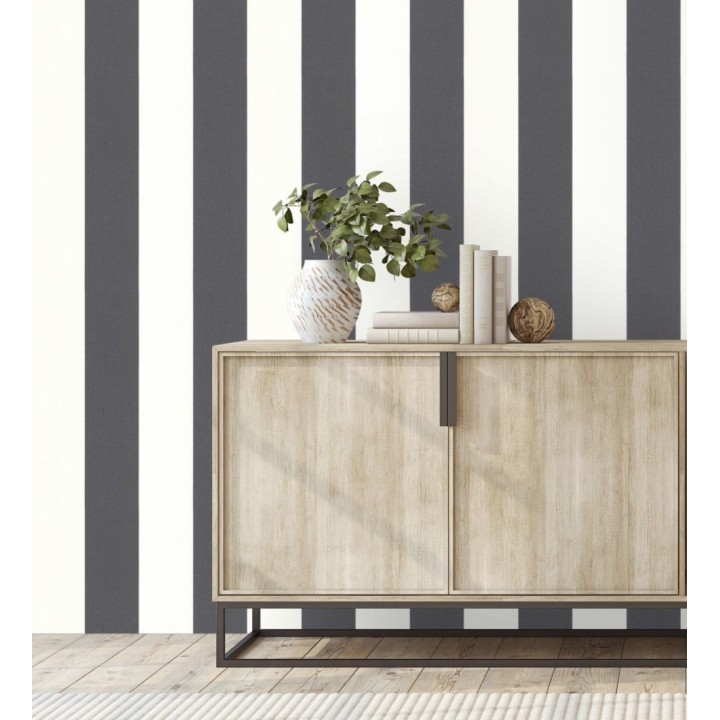 Papel pintado rayas tostado y marrón imitación textil - Raya Connor 451836