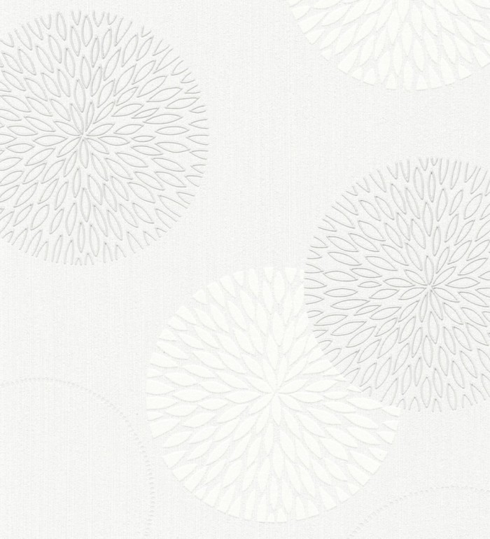 Papel pintado geométrico círculos gris claro con estilo - Hansel 451900