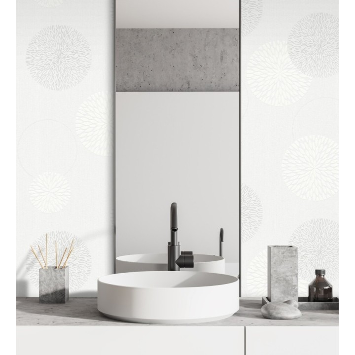 Papel pintado geométrico círculos gris claro con estilo - Hansel 451900