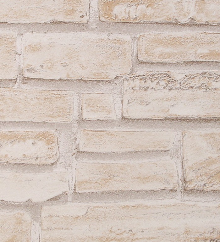 Papel pintado imitación ladrillo claro pared estilo rústico - Linley 453137