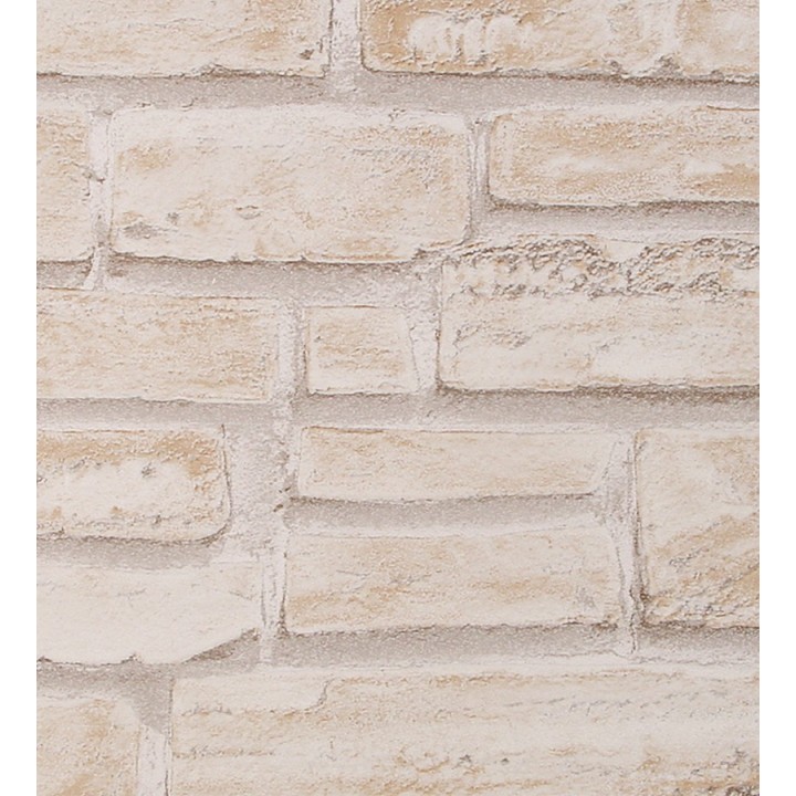 Papel pintado imitación ladrillo claro pared estilo rústico - Linley 453137