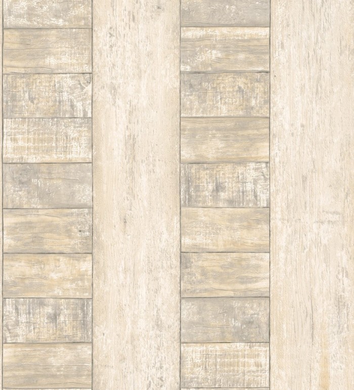 Papel pintado tablas de madera vinílico color abedul - Goleta 453164