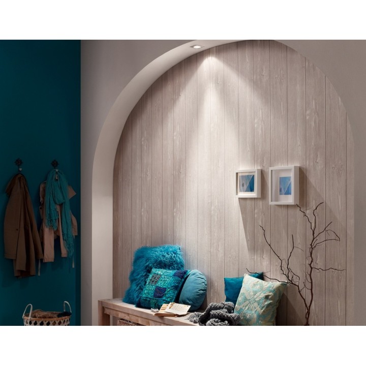 Papel pintado listones de madera tablas claras vinílico - Monteleva 453168