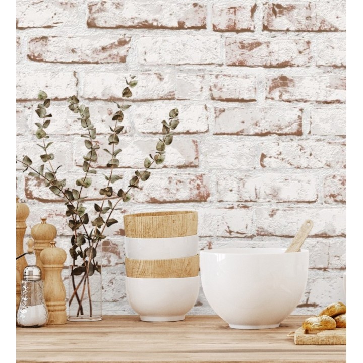 Papel pintado ladrillo vinílico desgastado textura superealista - Nevada 453169